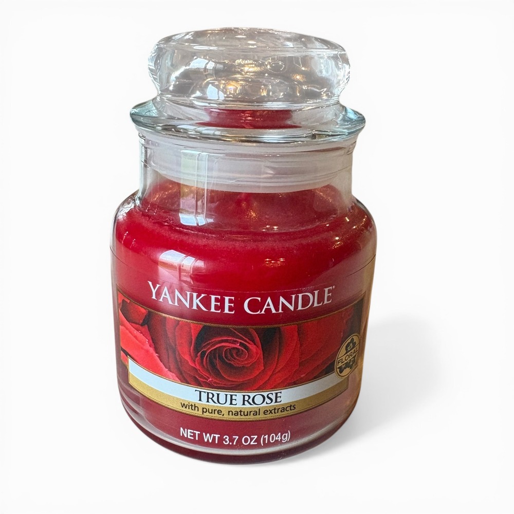 NEW Yankee Candle Retired Fragrance True Rose Jar Scented Candle 3.7 oz Red